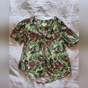 Short sleeve button down from Anthropologie, Size 2